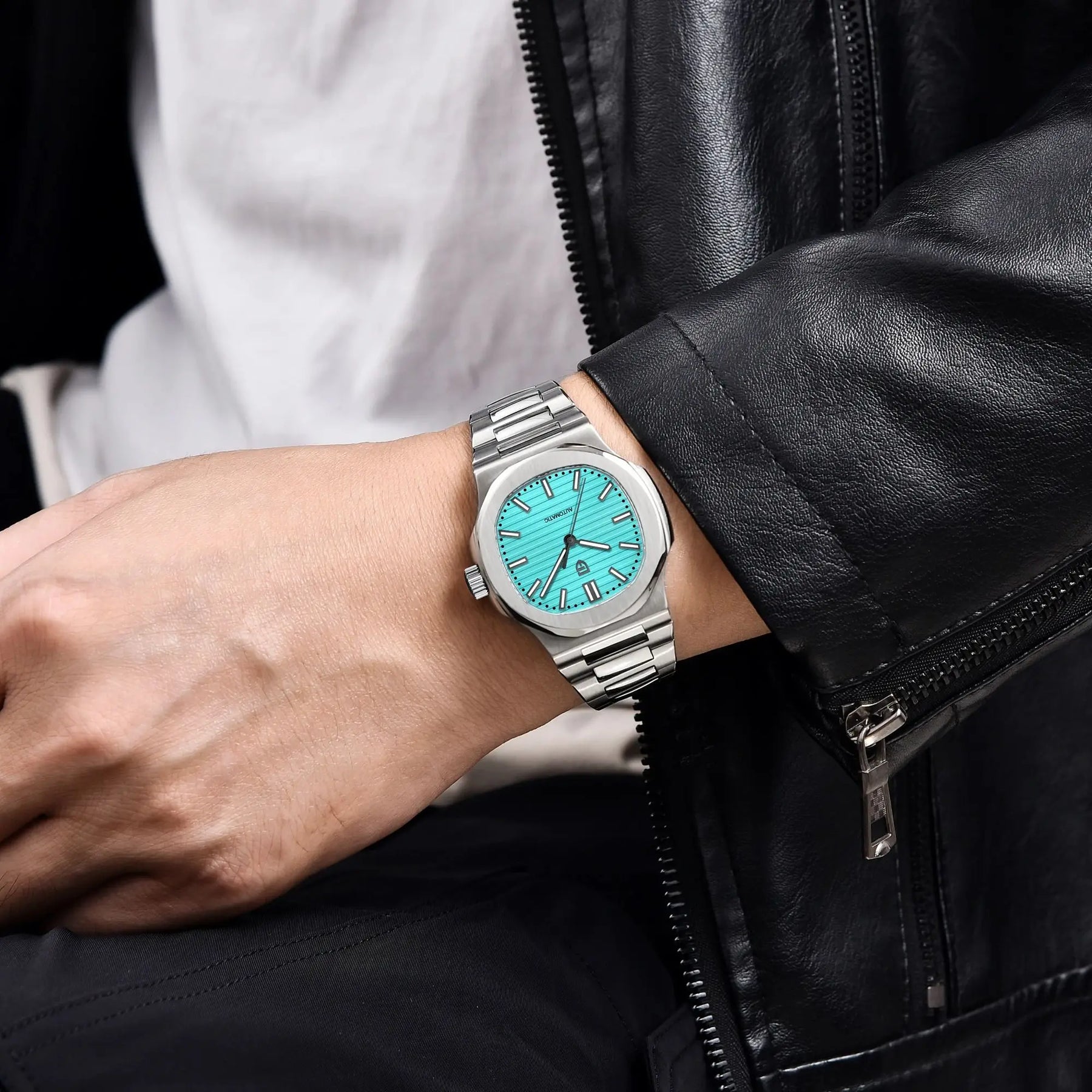 40MM Klassische Automatik-Herrenuhr – Edelstahl & Saphirglas