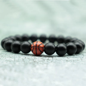 Minimalistisches Armband – 10mm Naturstein, Basketball, Fußball Armband, Beads, Liebe Geschenk