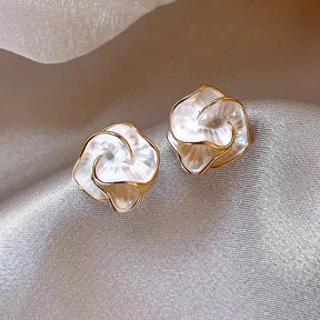 Emaille Strass-Hoop-Ohrstecker aus Edelstahl